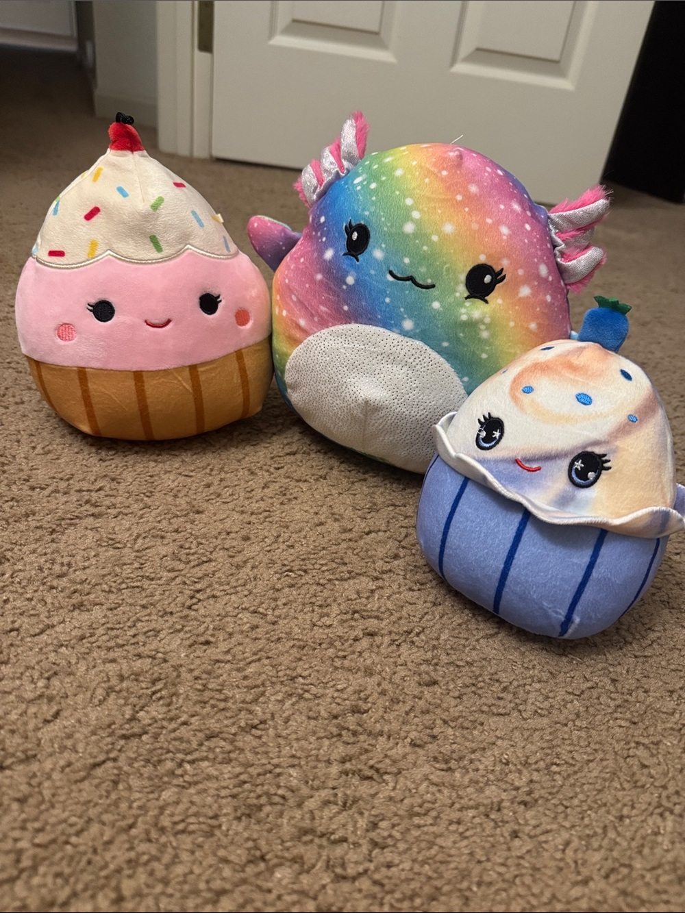 Squishmallows- Plush Set - Pink, Rainbow, Blue